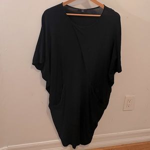 Black caftan style dress with pockets